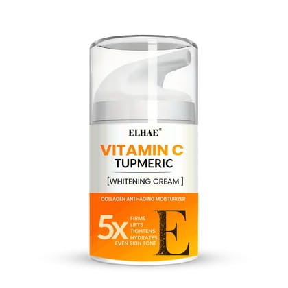 ELHAE Vitamin C Turmeric Whitening Cream � Anti-Aging Collagen Moisturizer for Brightening, Firming, and Hydrating Skin (50ml)