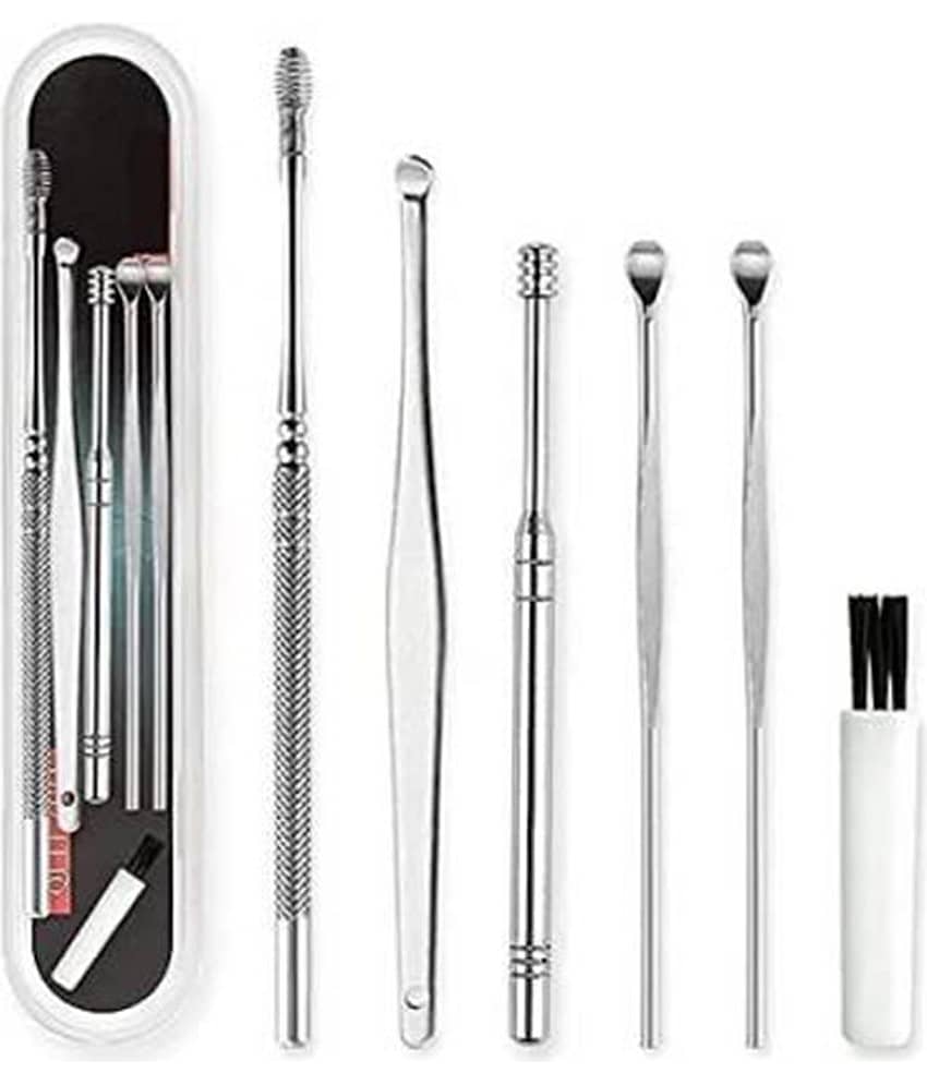 Fitme Ear Wax Cleaner Resuable Ear Cleaner Kit Ear Cleaner Tool Set With Storage Box Ear Wax Remover Tool Kit With Ear Curette Cleaner And Spring Ear Buds Cleaner - 6 Pc Set