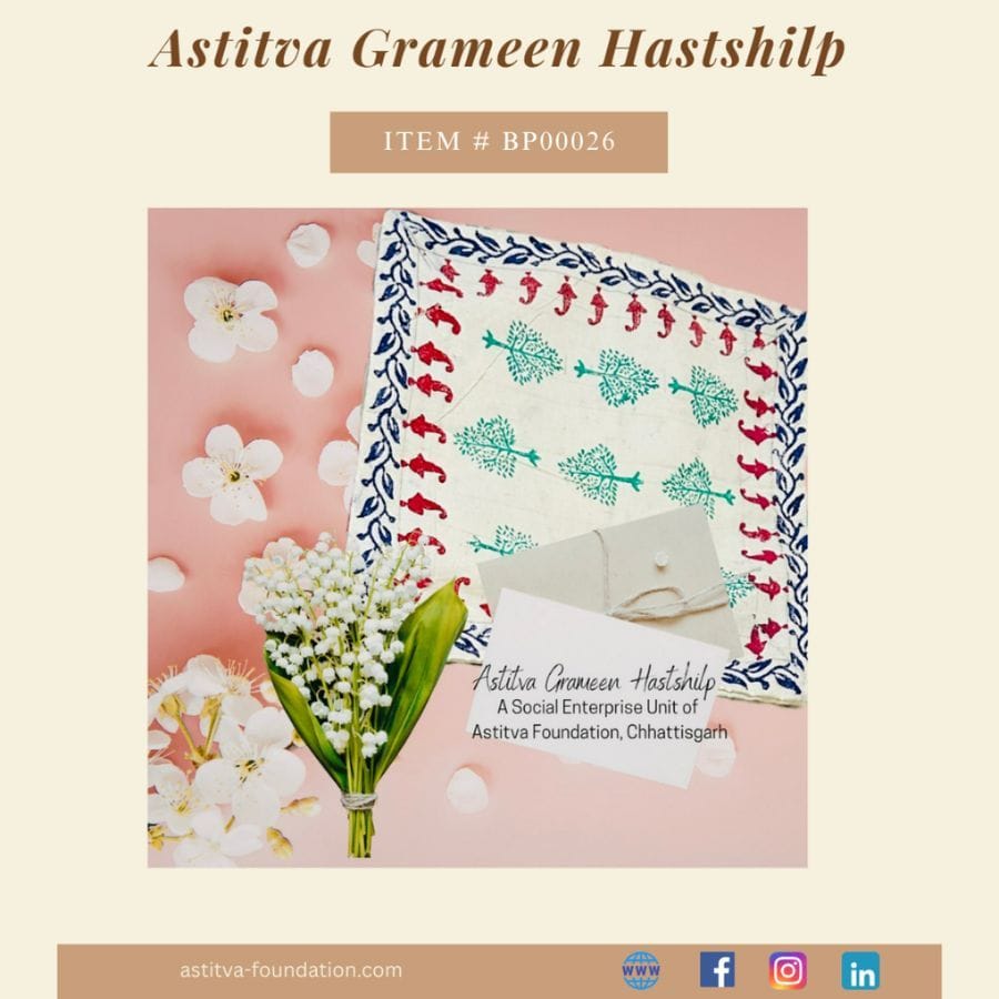 Hand Block–Printed Floral Cotton Placemats