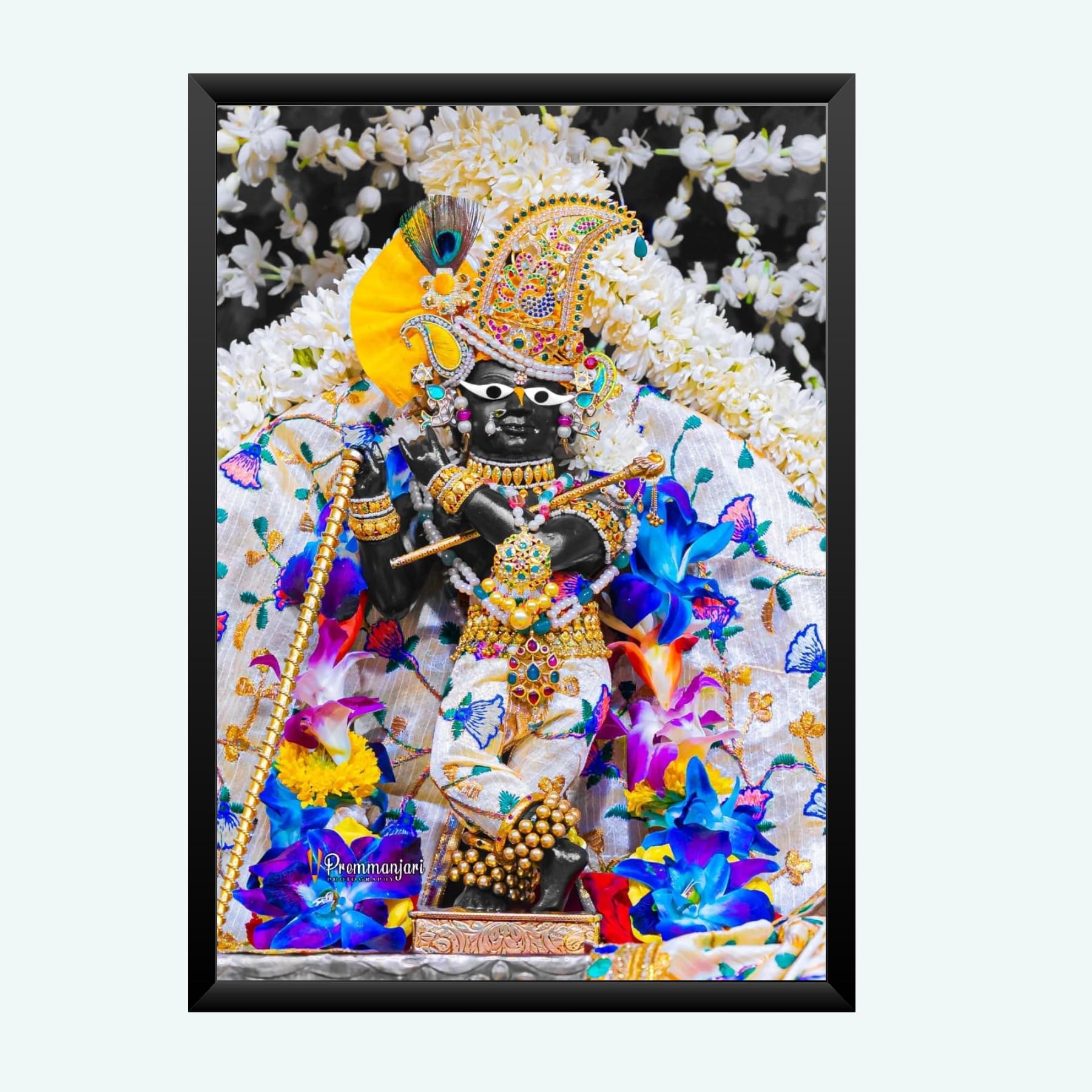 NOKKES Radha Raman ji Vrindavan Radha Raman Thakur Ji Photo Frames Religious Photo frame 5X7 Inch Photo Frame_QWW91