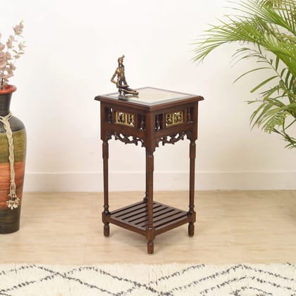 OONA END TABLE ONYX TEAKWOOD WALNUT FINISH AAC290219B OONA END TABLE ONYX TEAKWOOD WALNUT FINISH AAC290219B