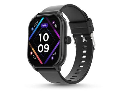 Pebble Neo Smart watch 1.99" True HD Display, BT Calling, Heart Rate Monitoring, Rotating Crown, Light Weight Design, Alarm & Notification  - Jet Black