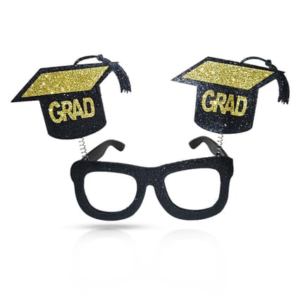 Graduation Black & Gold Sunglass with Shimmer - 1PC Graduation Black & Gold Sunglass with Shimmer - 1PC
