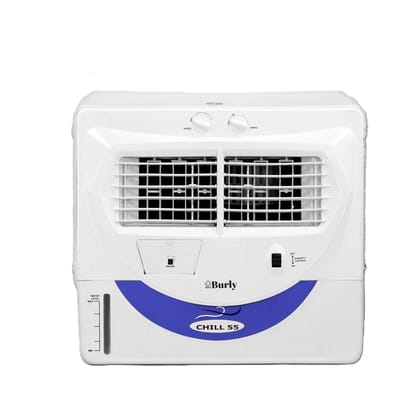 BHABURLY Chill 55L Window Air Cooler for Home, Powerful Air Throw, Dual Side Water Inlet, Wood Wool - White