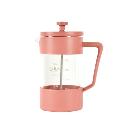 The Bean Co Roasters French Press Coffee Maker 600 ml | Heat Resistant Borosilicate Glass | 4 Level Filteration (Pink)