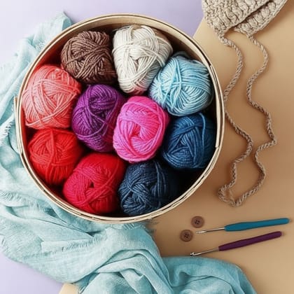 Multi-Color Knitting and Crochet Yarn Set