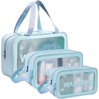 Travel Makeup Pouch Set Toiletry Bag Cosmetic Organizer Bag for Women and Girls Toiletry Storage Kit Set of 3
