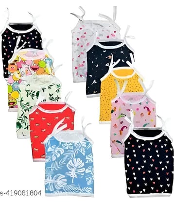 kaseera Pack of 10 Baby Girls 100% Cotton T-shirt & Skirt ( Multicolor )