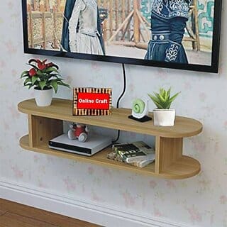 Onlinecrafts Wooden Wall Shelf , (Ch2430) Wooden Wall Shelf (Number Of Shelves - 1, Yellow)