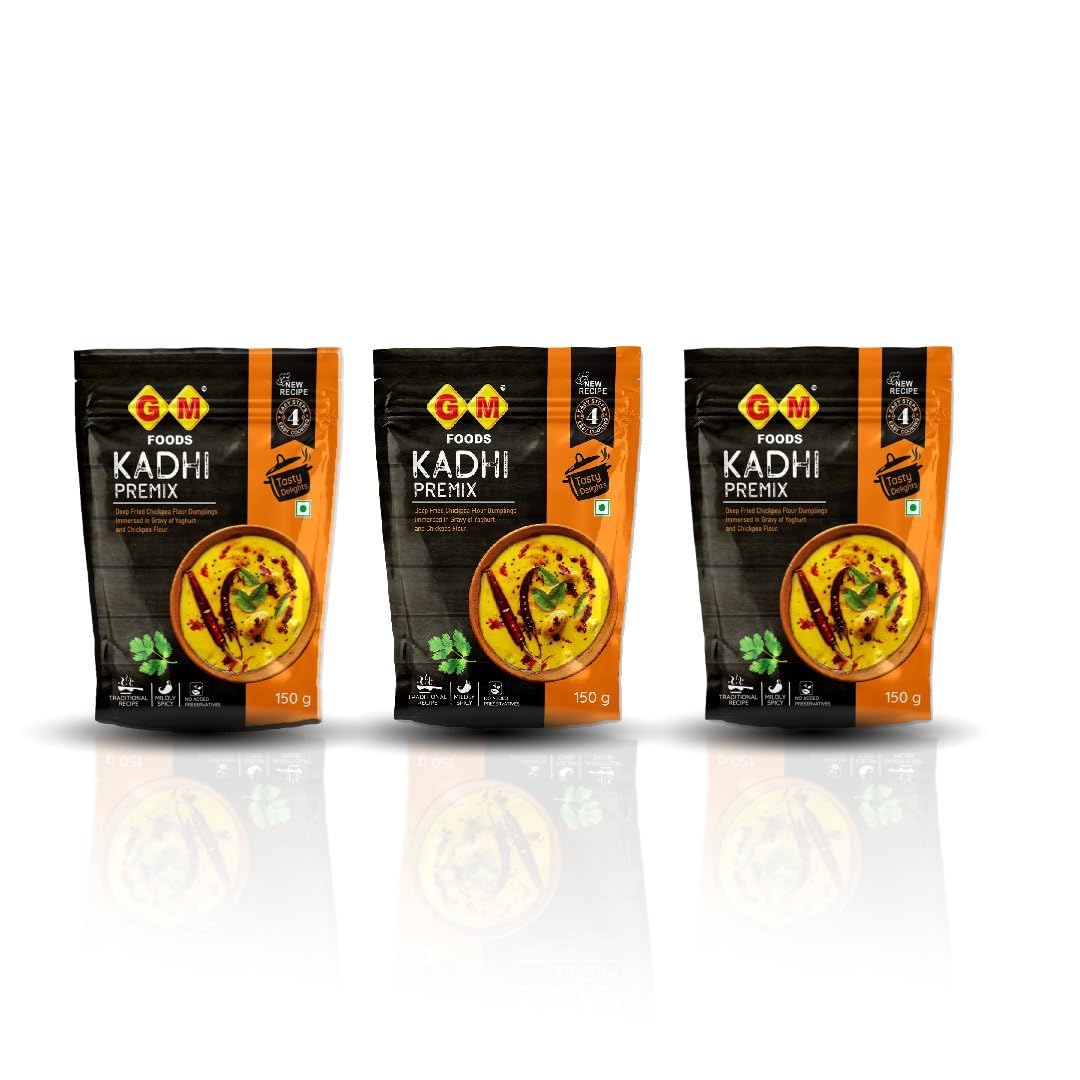 GM Foods Kadhi Premix 150g (Pack of 3) | Instant Gujarati Style Kadhi Mix | Tasty & Easy to Cook | No Added Preservatives | Serves 4 | Ready in Minutes | Authentic Indian Flavour