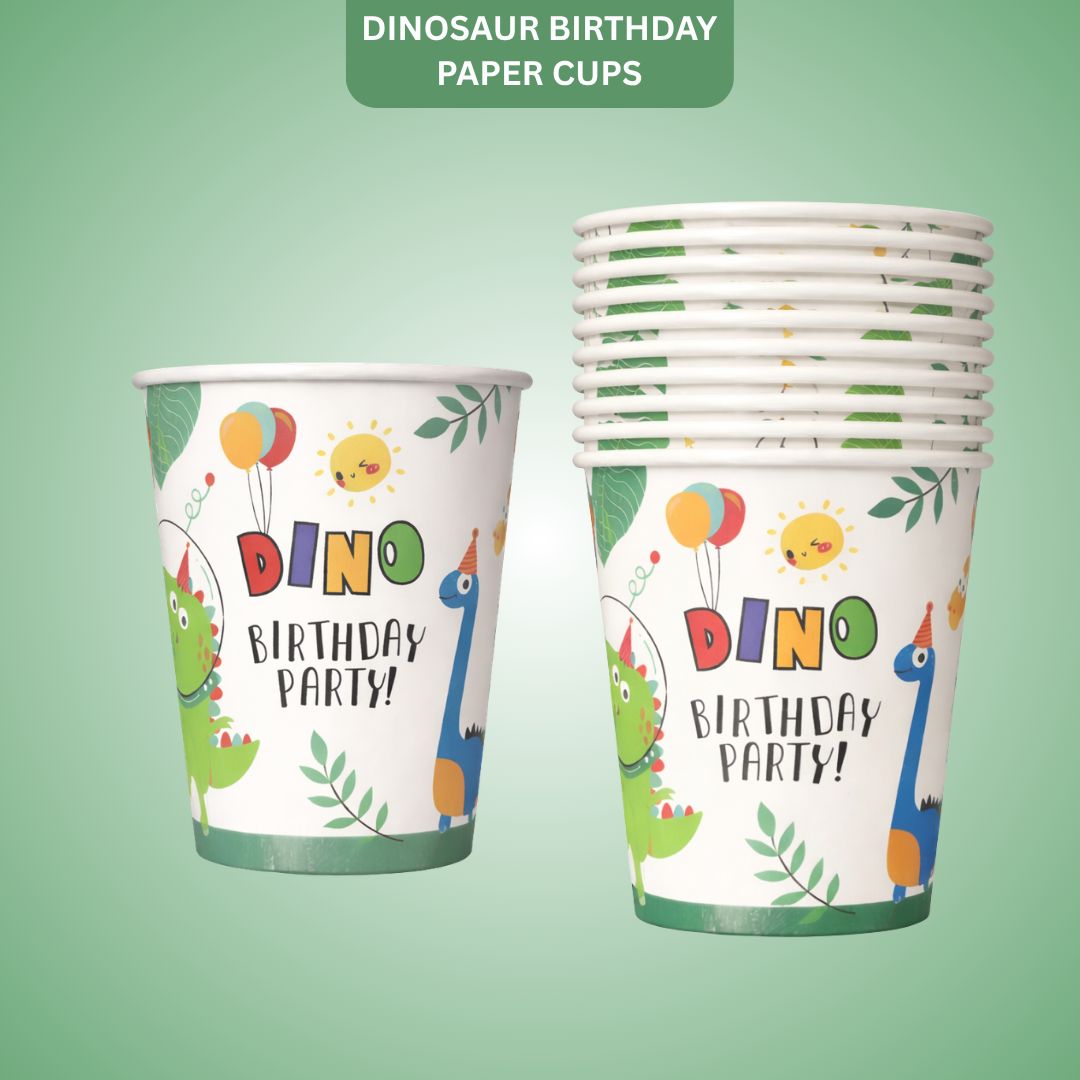 Dinosaur Birthday Paper Cups - 10PC