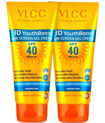 Vlcc 3D Youth Boost Spf 40 +++ Sunscreengel Cream , 100G(Pack Of 2)