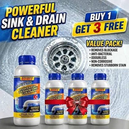 Powerful Drain and Sink Cleaner Value Pack (Buy 1 Get 3 Free) | Deep Cleaning & Anti-Bacterial | Household Maintenance