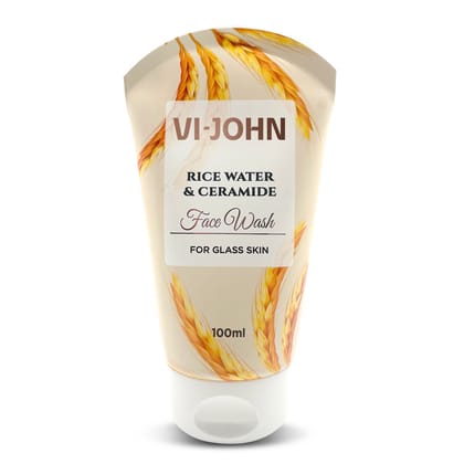 VI-JOHN Rice Water & Ceramide Face Wash | for Hydrated, Smooth & Glowing Skin 100ml