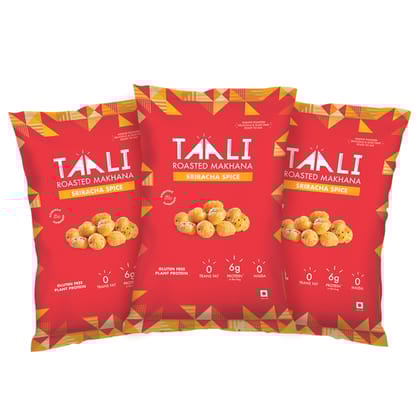 Taali Roasted Makhana With Sriracha Spice, 60 gm Each - Pack of 3
