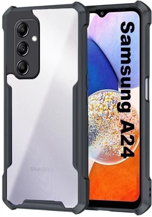 PLUGTECH Slim Shockproof Case | Matte Black Soft | Drop Protection | Precise Cutouts | Premium Mobile Cover for Samsung Galaxy A24