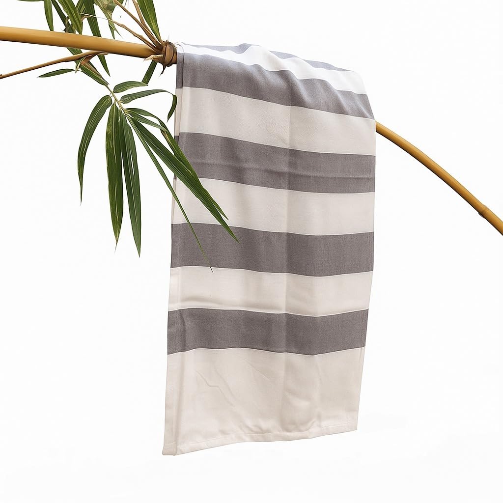 Alangrahaa Bamboo Bath Towl  Coral Pink Grey & Mint Green Bathroom Decor Machine Washable