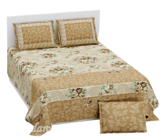 3001-Hometrade India-Standard King Size (90*108 Inches)-Pure Cotton Jaipuri Double Bedsheet With Matching Pillow Cover