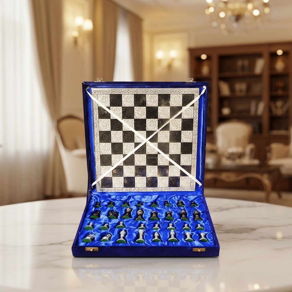 Brass Chess Premium Set | Home Decor Game, Height : 3.8 Inch (BSMAS363 C)