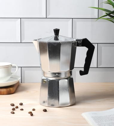 NATURALLYOURS ALUMINIUMWARES - MOKA POT COFFEE MAKER 456 ML (SILVER)