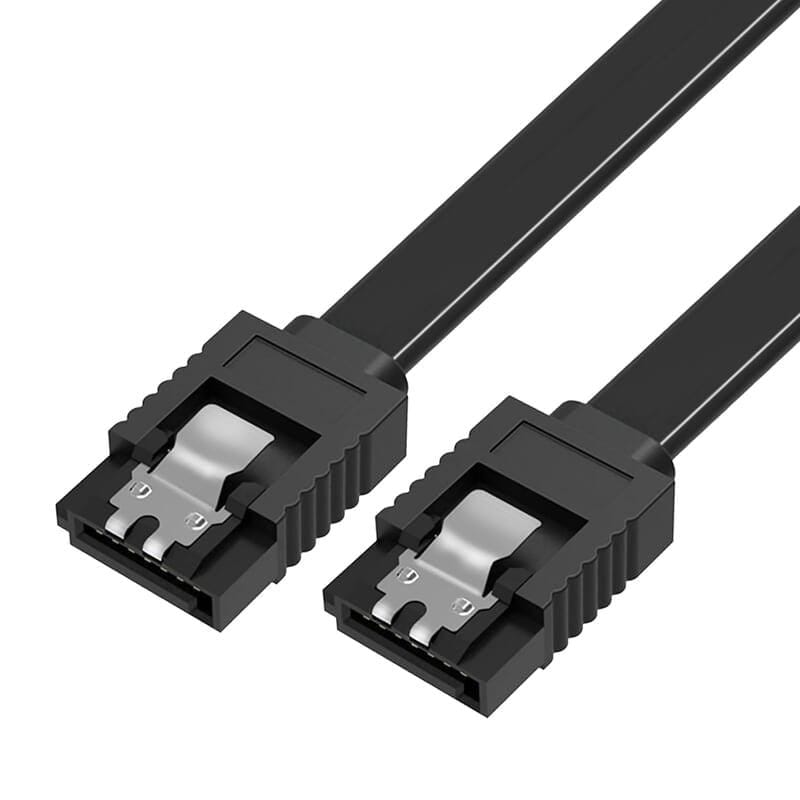 SATA HDD 3 6.0 Gbps Data Cable Straight, with Both Side Locking Latch for HDD and SSD (Black)