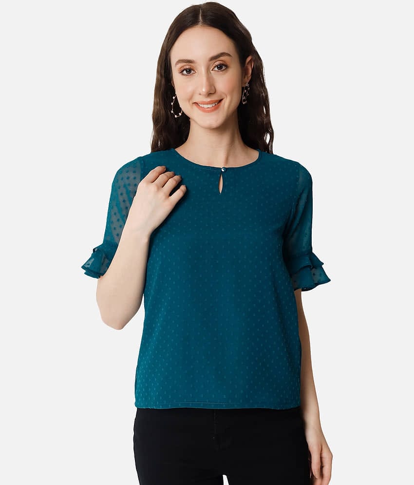 ALL WAYS YOU Women's Georgette Regular Top ( Blue )