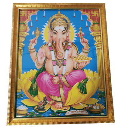 Framed Ganesha Image - Divine Blessing for Home & Office