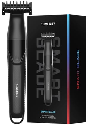 Trimfinity Smart Blade Trimmer Men Beard Beard Trimmer for Man, Dual-Sided Clean Shave Trimmer for Men, Beard Shaper, IPX6 Waterproof, 5 Guide Combs, 90 Min Runtime, Type-C Fast Charging, Gift for man Trimfinity Smart Blade Trimmer Men Beard Beard Trimme