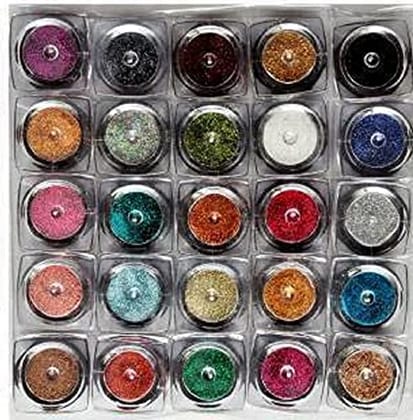 Elecsera Eye shadow 25 Multi color Glitter Pack of 25 200 g (multicolor)