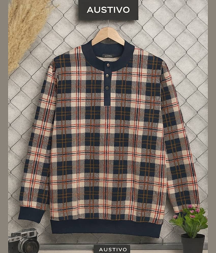 AUSTIVO Cotton Blend High Neck Men's Sweatshirt - Multi ( Pack of 1 )