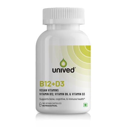 Unived B12+D3 Capsules for Energy, Bone, Brain and Heart Unived B12+D3 Capsules for Energy, Bone, Brain and Heart