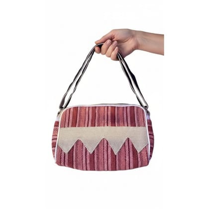 ARTISAN CRAFTED STRIPED SHOULDER BAG 