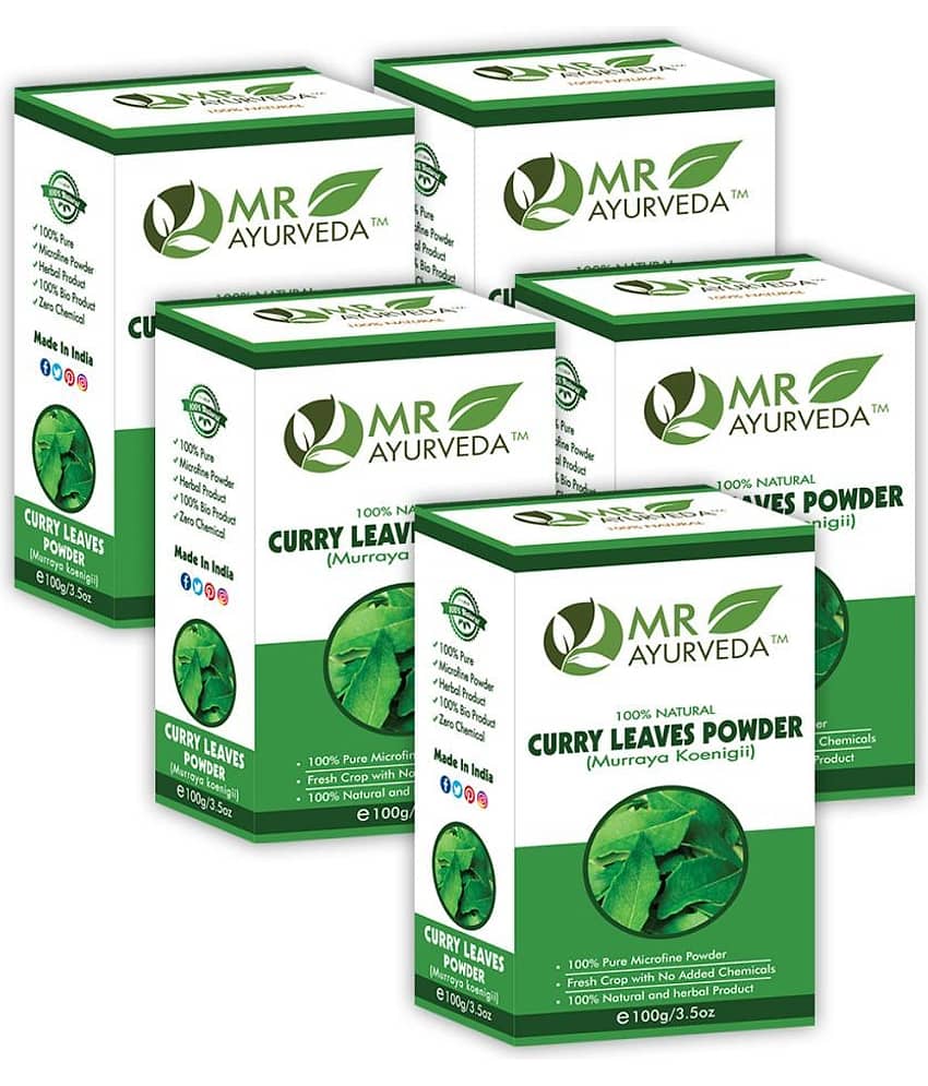 MR Ayurveda Curry Leaves Powder | Kadi Patta Powder Hair Scalp Treatment 500 g Pack of 5