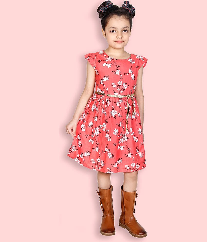 Addyvero Rayon A-line For Girls ( Pack of 1 , Orange )