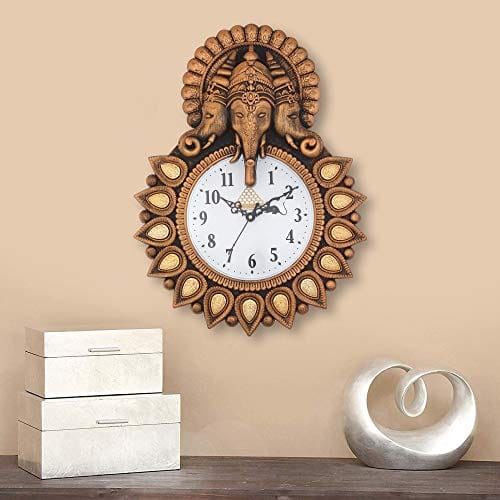 Stones Ganesha Wall Clock for Home and Office Decor| Wall Clock for Living Room