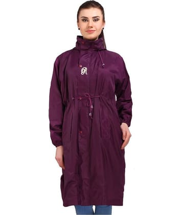 Goodluck Polyester Long Raincoat - Purple