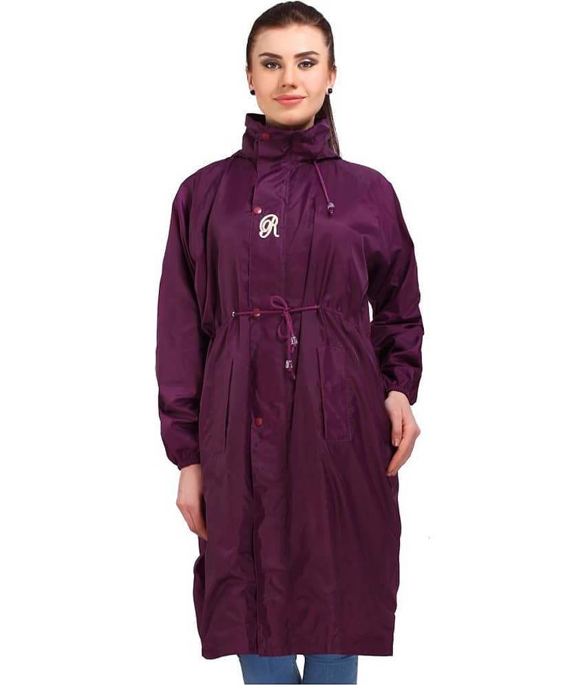 Goodluck Polyester Long Raincoat - Purple