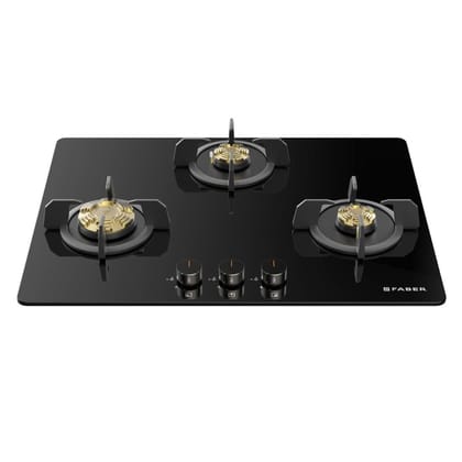 Faber 3 Burner 70Cm HOB, Auto Ignition, HOB PRIME HT703 CRS BR CI AI |Metal Knobs, Cast Iron Pan Support, HOB/Cooktop Hybrid, Black Glass Finish, 5 Yr Warranty On Glass, Valve & 2 Yr On Burner - Black Faber 3 Burner 70Cm HOB, Auto Ignition, HOB PRIME HT703 CRS BR CI AI |Metal Knobs, Cast Iron Pan Support, HOB/Cooktop Hybrid, Black Glass Finish, 5 Yr Warranty On Glass, Valve & 2 Yr On Burner - Black