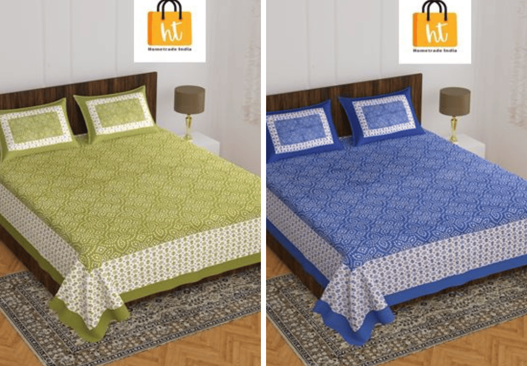 2201-Hometrade India- Standard Double Size (90*100 in )-Combo Double Bedsheet