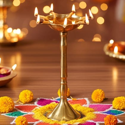 Brass Sada Panas Deepak No. 8 (ZMAS488 H)