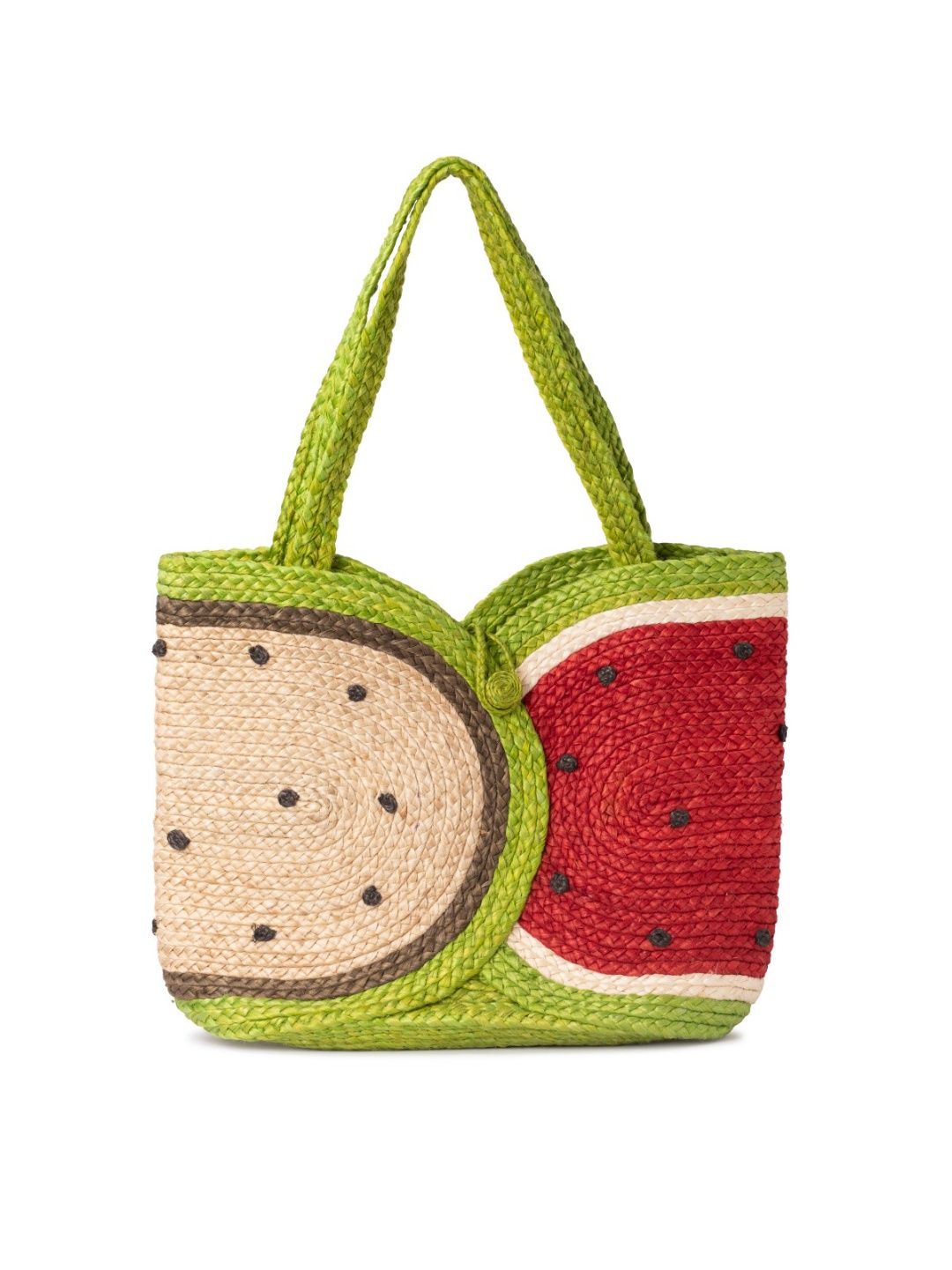 Watermelon-Inspired Jute Tote Bag