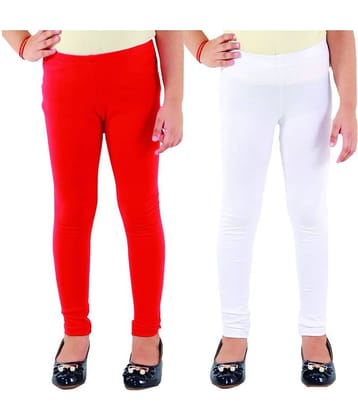 Kids Cave Pack of 1 Girls Cotton Blend Leggings ( Red )
