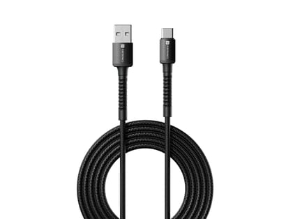 Portronics Konnect X Usb To Type C 3A -1M Unbreakable & Durable, Fast Charging & Data Sync, 1 Meter Portable Cable - Black Portronics Konnect X Usb To Type C 3A -1M Unbreakable & Durable, Fast Charging & Data Sync, 1 Meter Portable Cable - Black