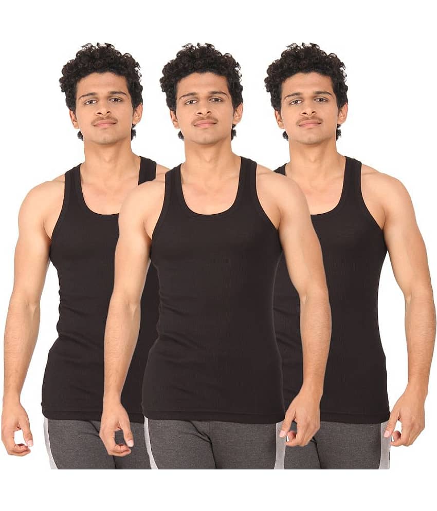 TT Pack of 3 Cotton Blend Sleeveless Vest For Men ( Multi )