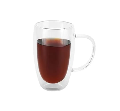 The Bean Co Roasters Double Wall Coffee Cup | Borosilicate Glass | Insulated Layer Cups |Perfect for Coffee and Tea (450 ML)