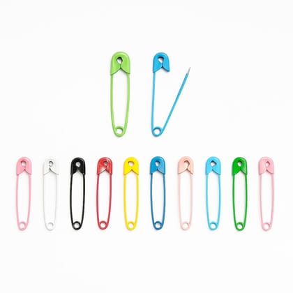 Colour Safety Pins for Women � 24 Pieces � 35 mm Long � Painted Multicolour Stainless Steel � Saree & Dupatta Fastening Pins � Craft Accessories � for Everyday & Creative Needs Colour Safety Pins for Women � 24 Pieces � 35 mm Long � Painted Multicolour Stainless Steel � Saree & Dupatta Fastening Pins � Craft Accessories � for Everyday & Creative Needs