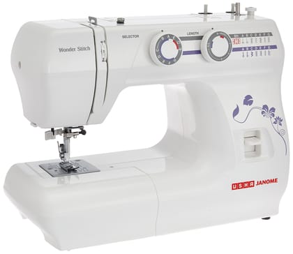 Usha Janome Wonder Stitch Automatic Zig-Zag Electric Sewing Machine ||Free Sewing Kit || 13 Built-In-Stitches || 21 stitch Function(White) With complementary Sewing Lessons in Nine languages Usha Janome Wonder Stitch Automatic Zig-Zag Electric Sewing Mac