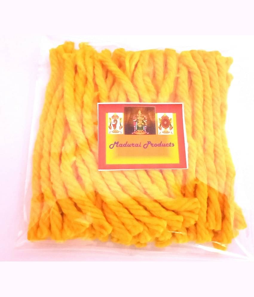 Madurai Products  Yellow THIRI Wicks Jyoti Bhatti 50 Pieces THIRI WICks - 1 SINGLE PACK