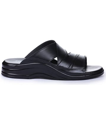 Liberty Black Men's Leather Slipper