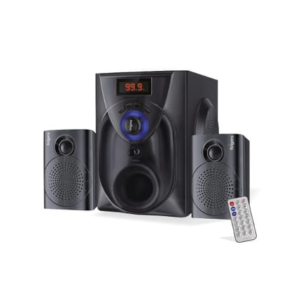 FINGERS Challenger Wood Encased Multimedia 2.1 Speaker (18 W Stereo Powerful Bass | Bluetooth, FM, USB, SD, AUX (RCA) | Remote Control)